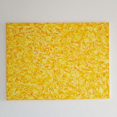 Sonne abstrakt, gelb, Acrylbild, Leinwand, 60x80 cm, handgemalt, original Kunst