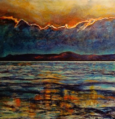 Sunset over the lake