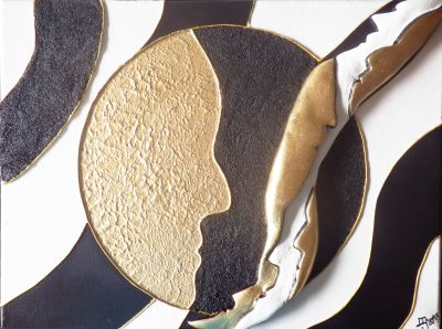 Dialog in schwarz-weis-Gold.