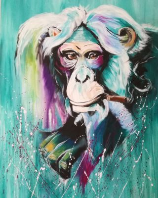 Rauchender Affe