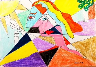 Bunte Frau
