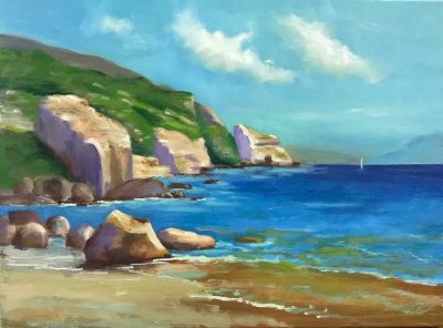 Strand mit Felsen