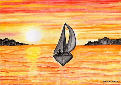 Segeln im Abendrot
