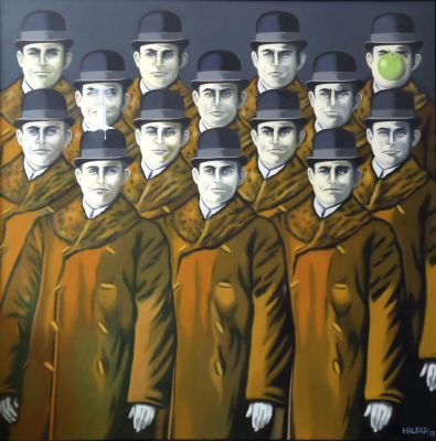 Öl a. LW, 110/110, 2011  ' Hommage René Magritte '