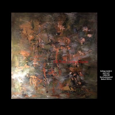 Collage Gold Kupfer Modern abstrakt 