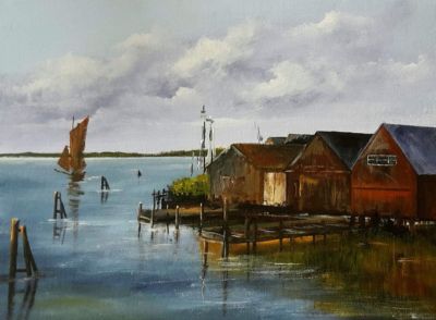 Bootshäuser am See