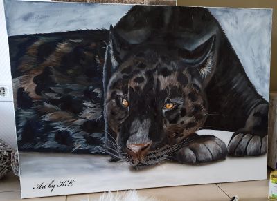 Öl Gemälde 'Panther'