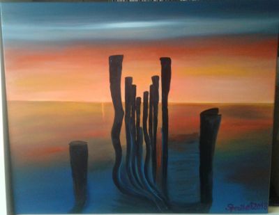 PFEILER IM BLAUEN SCHATTEN
