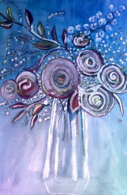 Eine Vase mit Blumen