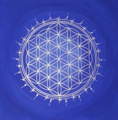 Blume des Lebens blau