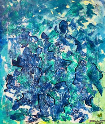 Abstrakt blau-grün