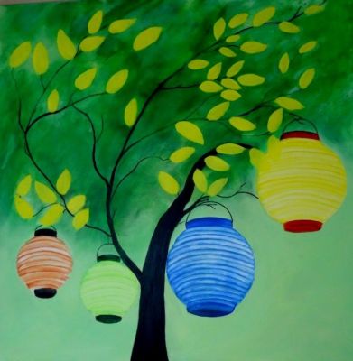 acrylbild-herbstfest