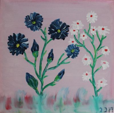 Blumen - Blau trifft Weiß