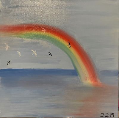 Regenbogen am Meer