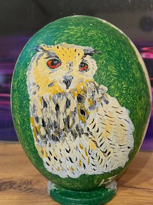 Straußenei bemalt mit Acryl