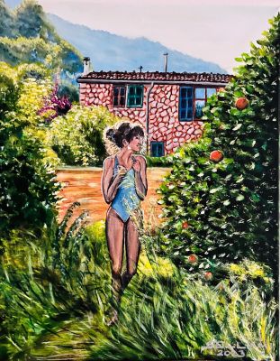Mädchen im Garten