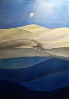 Blue and white desert